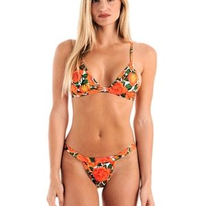 Orange floral bikini